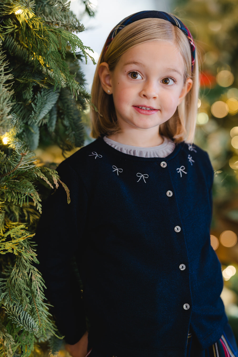 Navy Collar Bows Cardigan