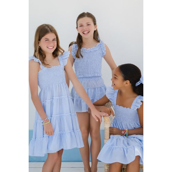 Maryland Blue Seersucker Skirt