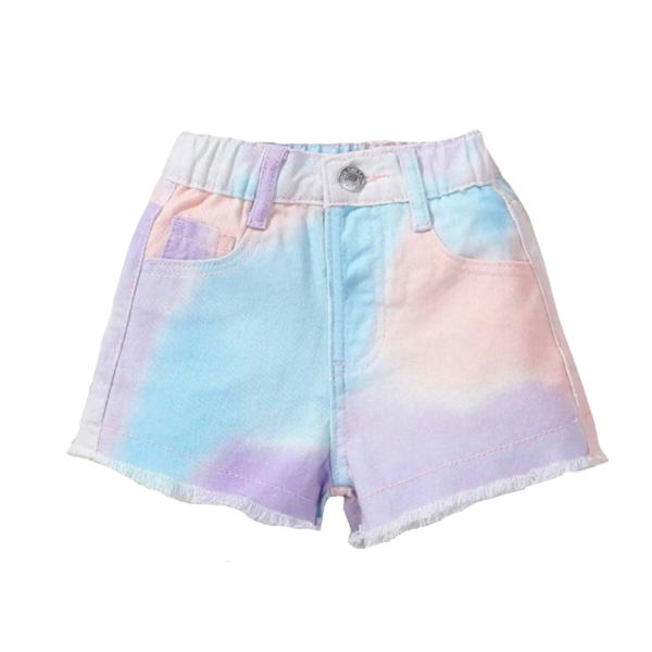 Denim Tie Dye Violet Shorts