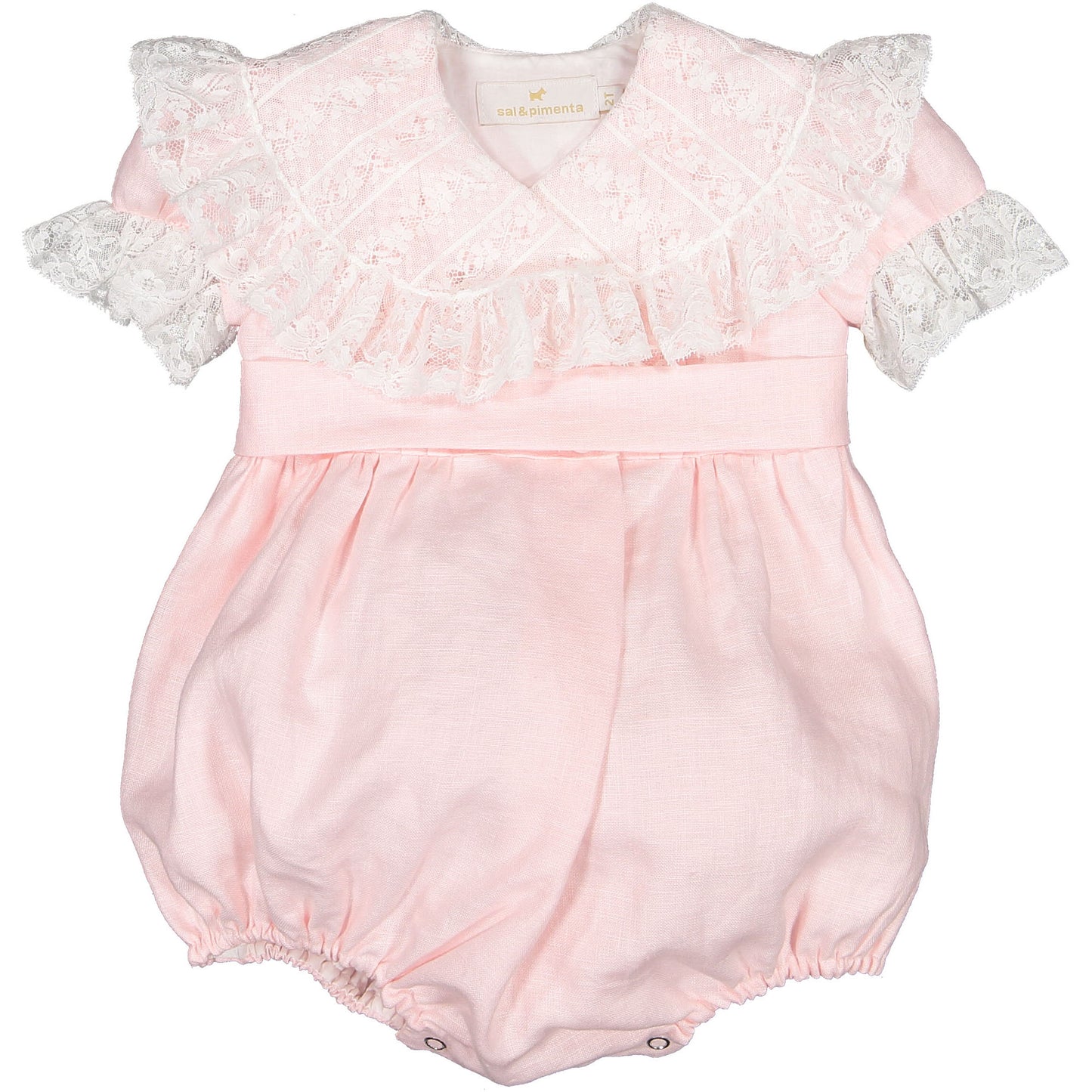 Linen Pink Crossed Romper