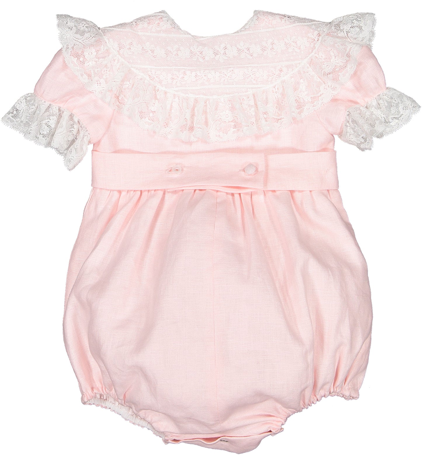 Linen Pink Crossed Romper