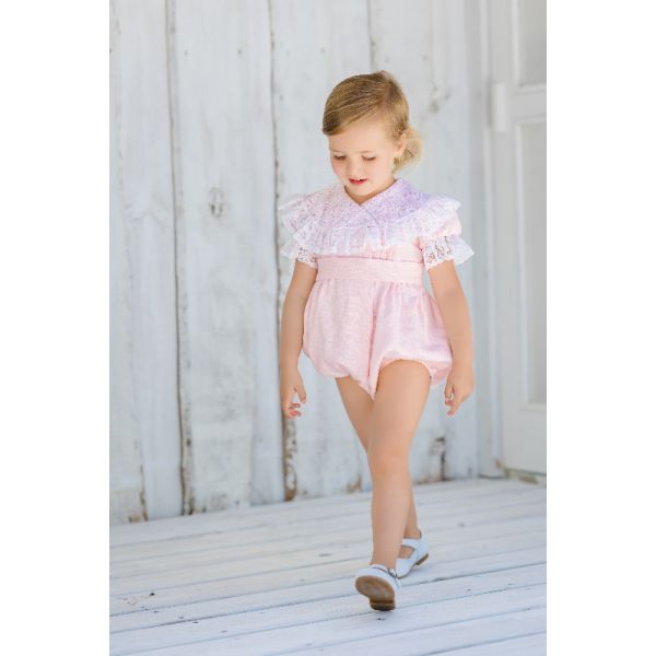 Linen Pink Crossed Romper