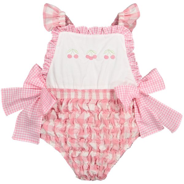 Cherries Picnic Cotton Frilled Swimsuit
