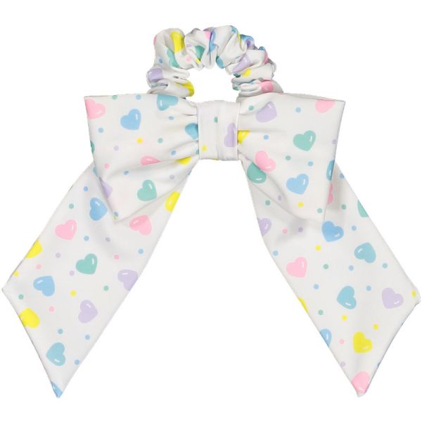 Multicolor Hearts Lycra Scrunchie