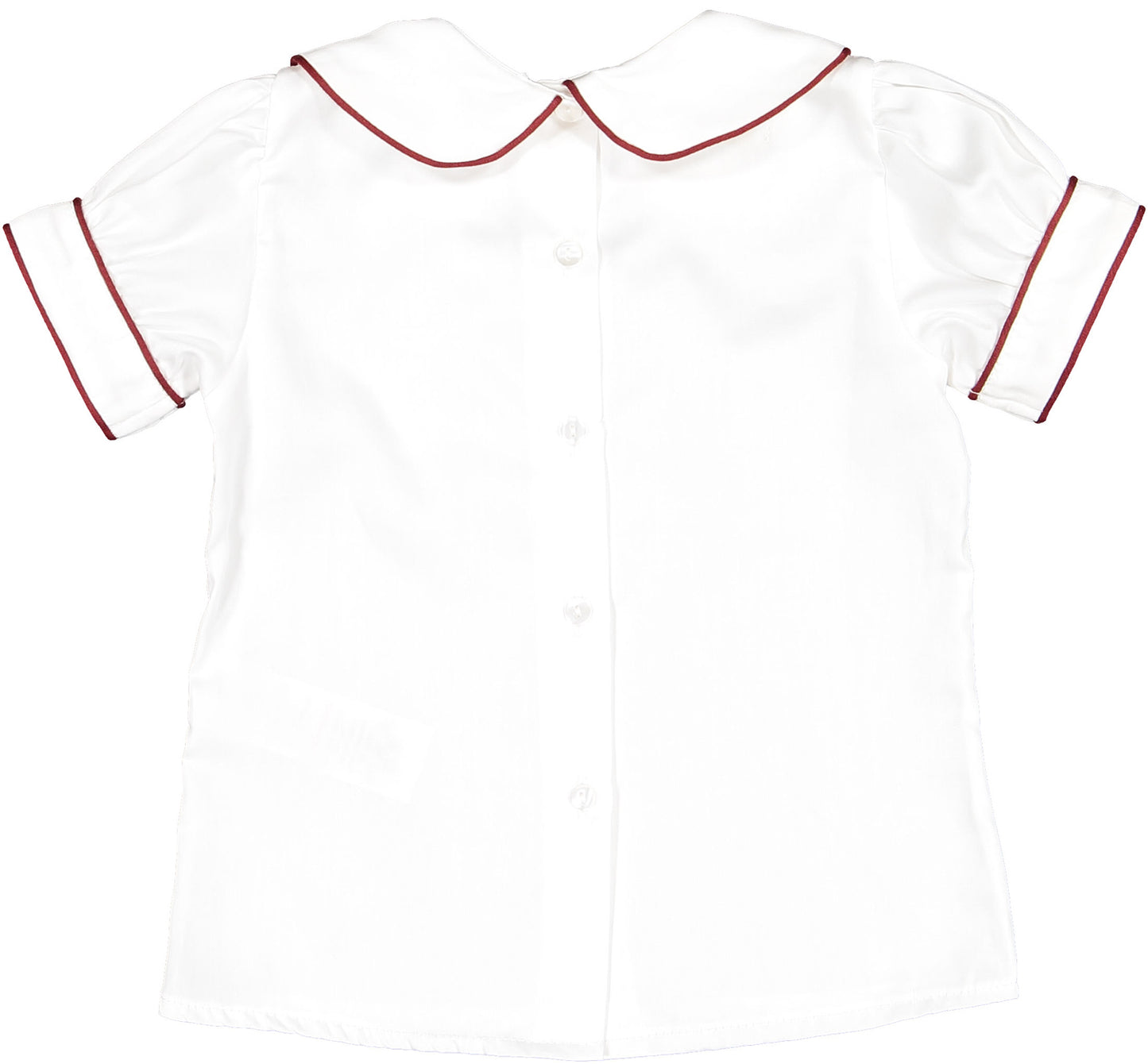 Burgundy Trim Peter Pan Shirt