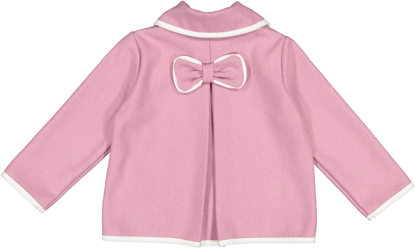 Pink Girl Classic Coat with White Trim