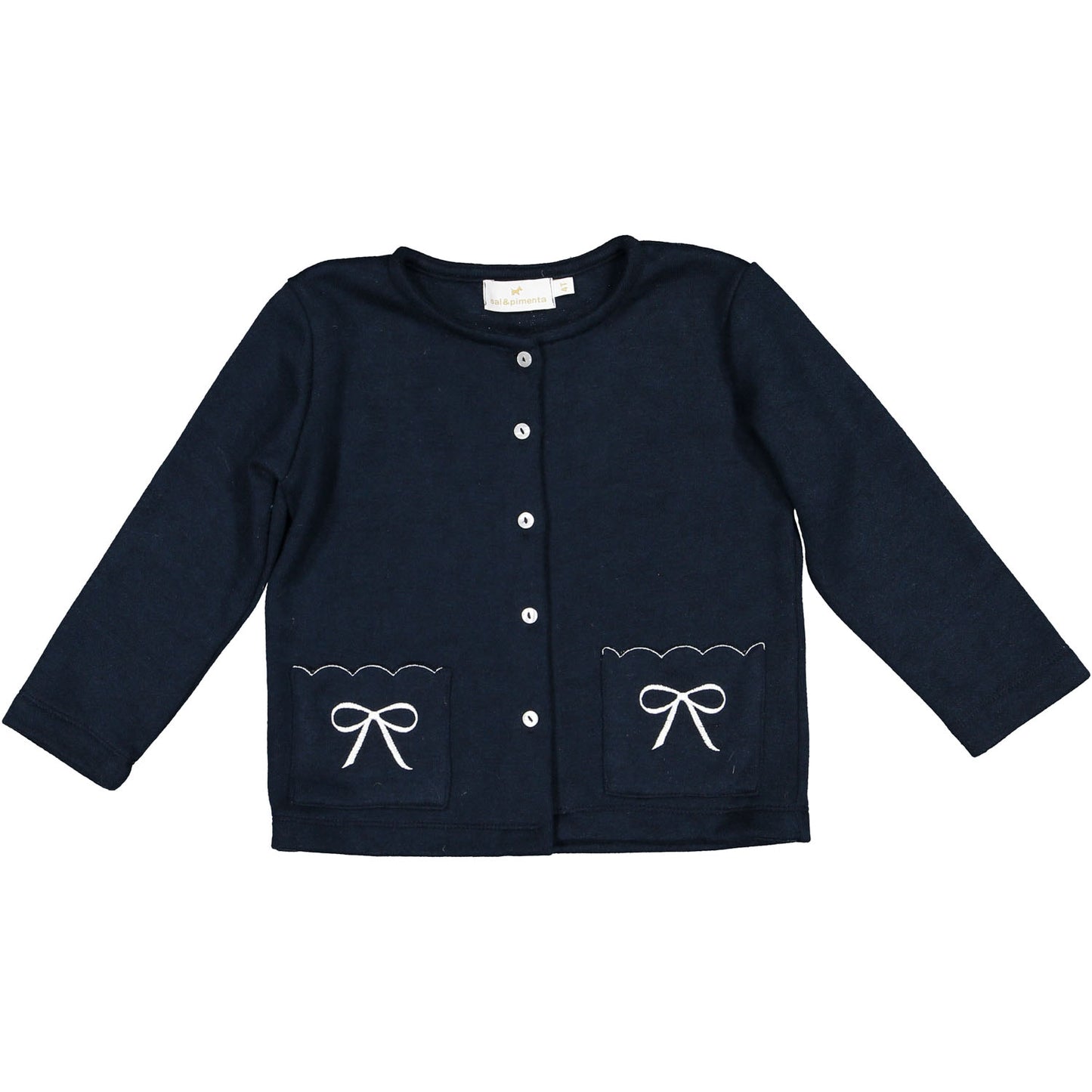 Navy Pocket Bows Cardigan