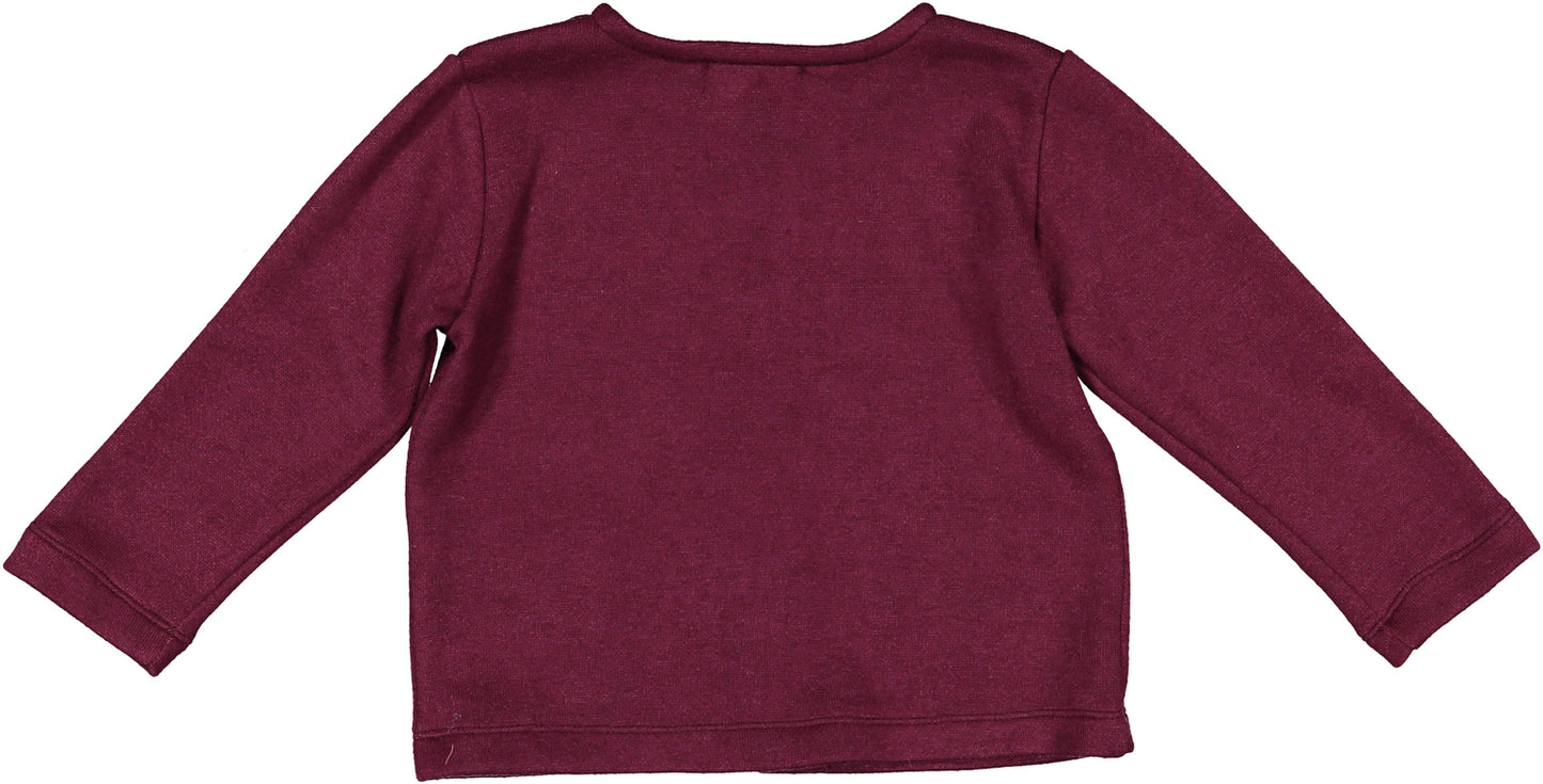 Burgundy Pocket Bows Cardigan
