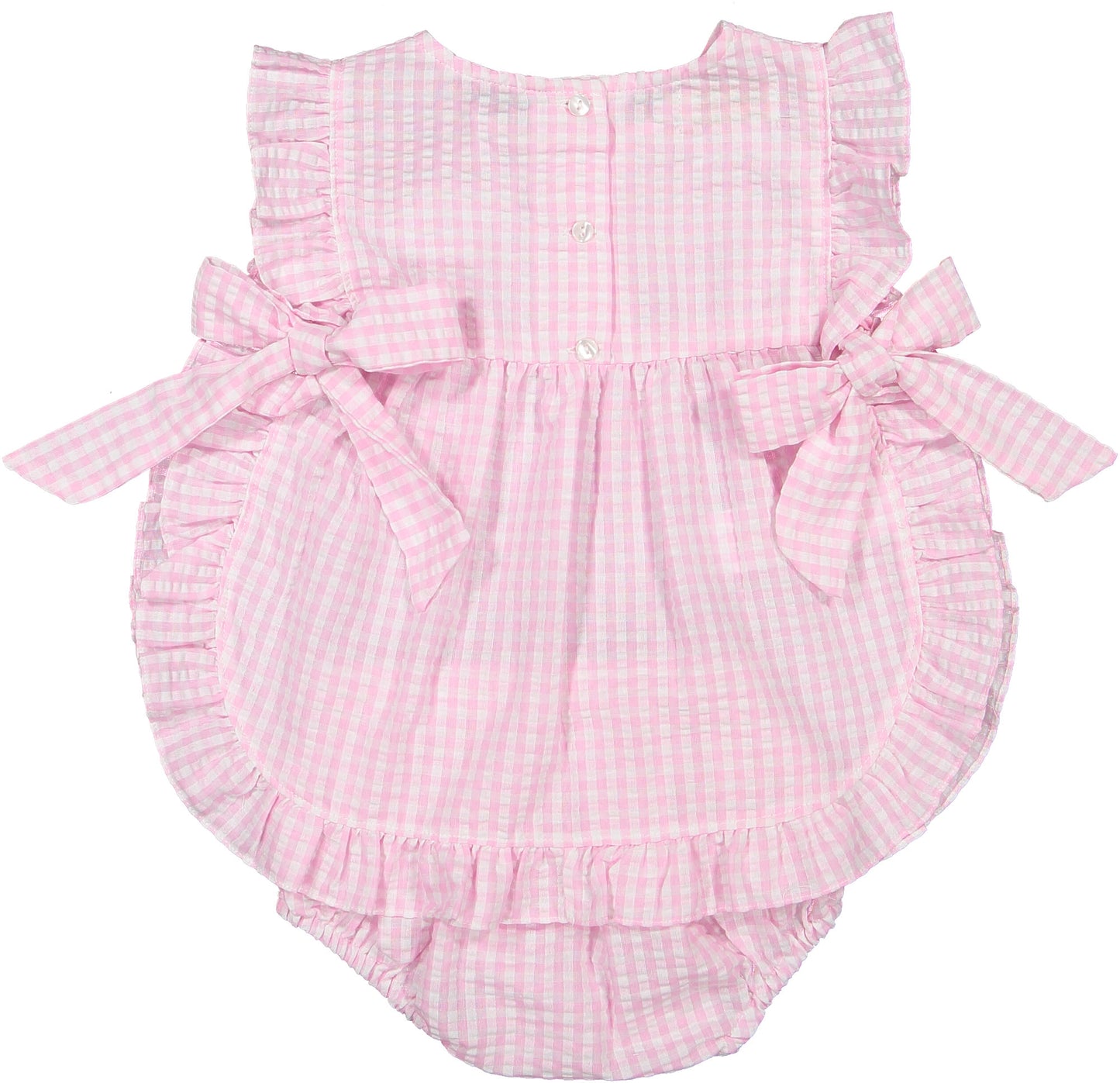 Pink Gingham Baby Set