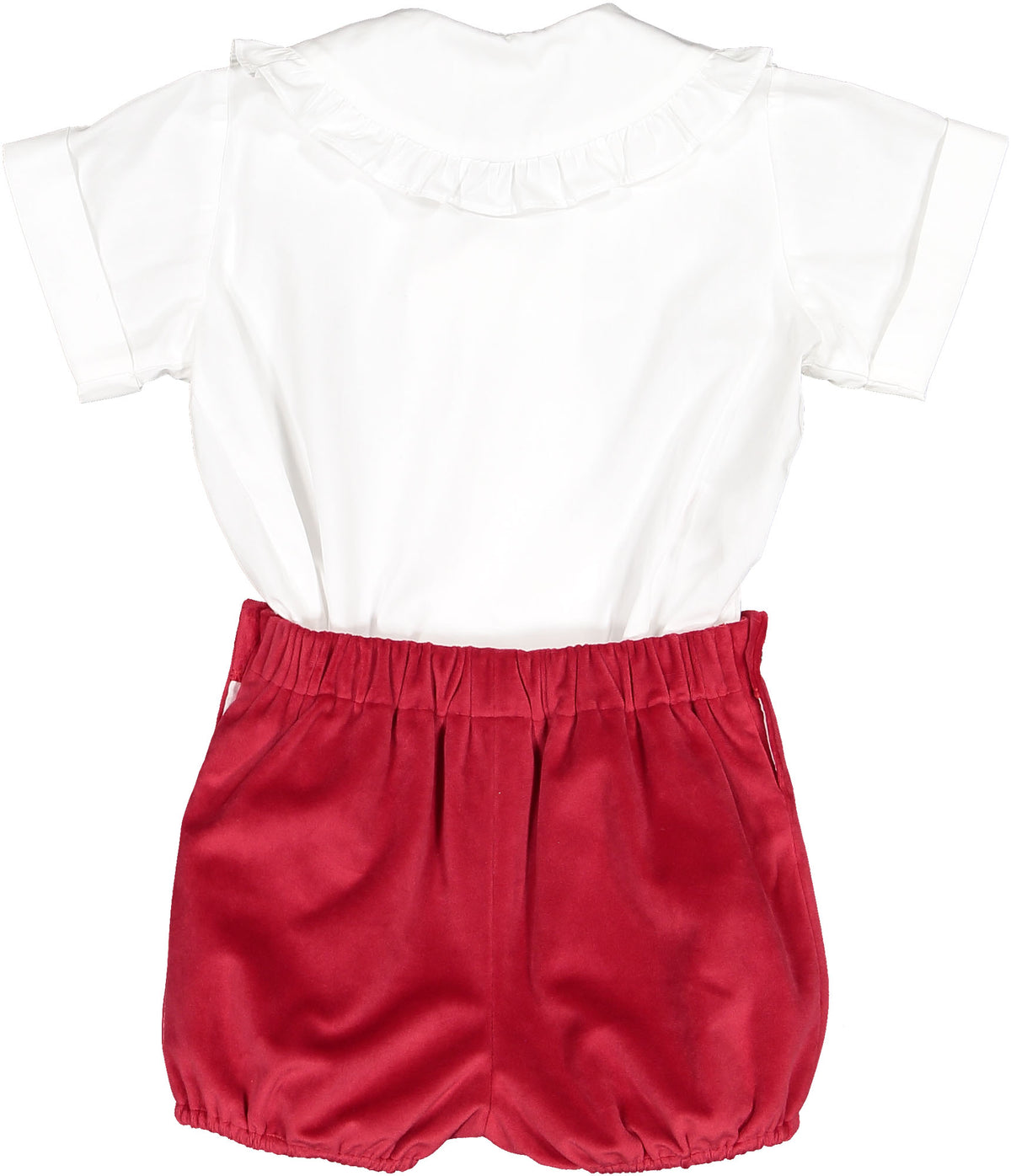 Cherry Red Velvet Boy Set