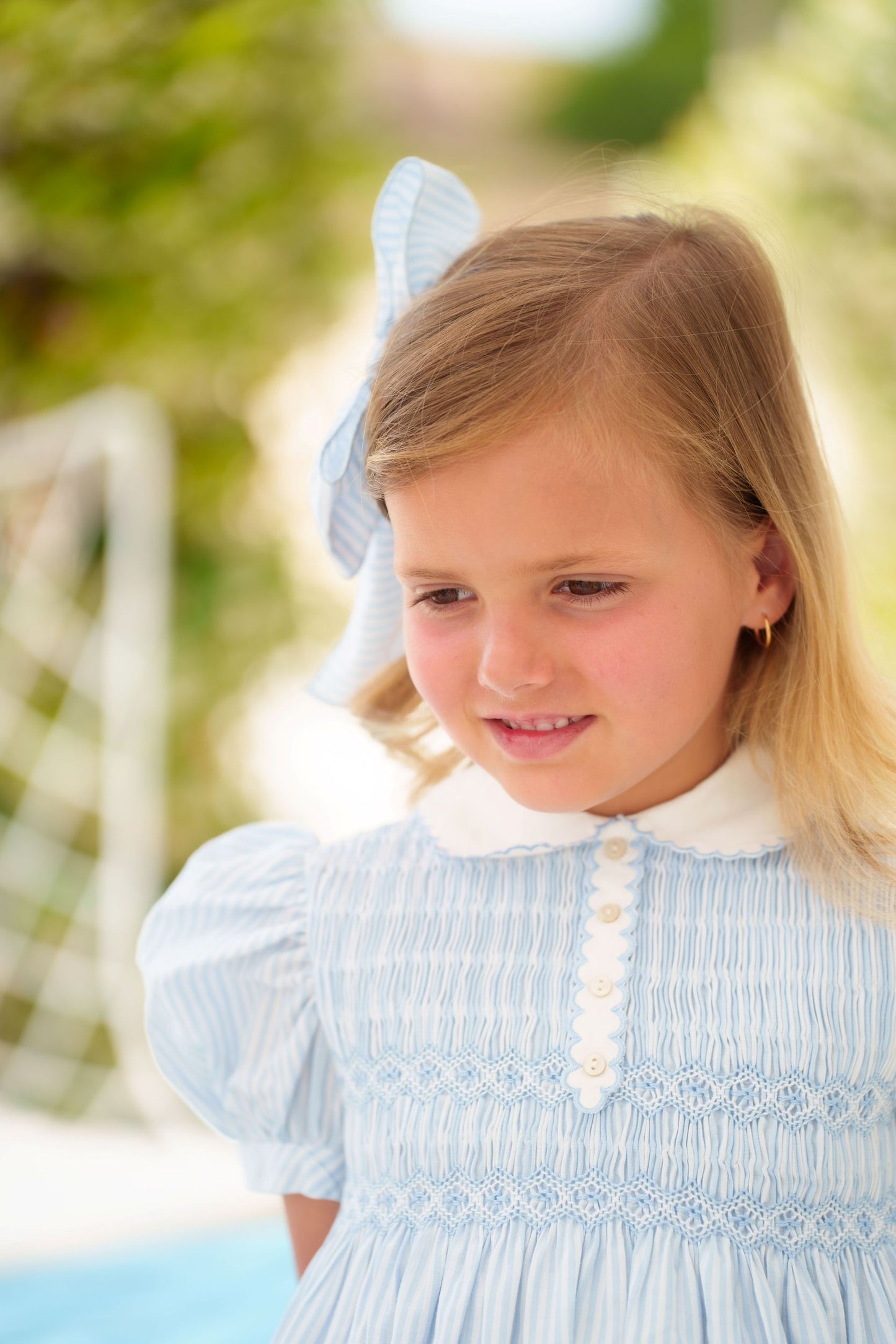 Water Stripes Smocked Dress
