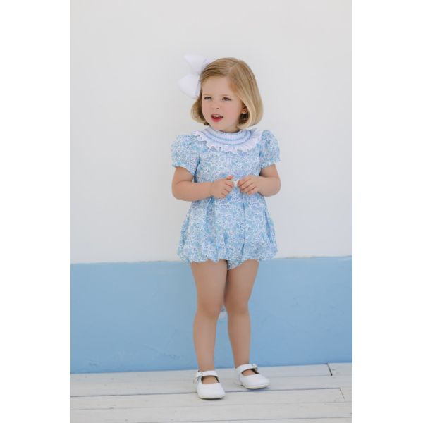 Blue Ditsy Floral Romper