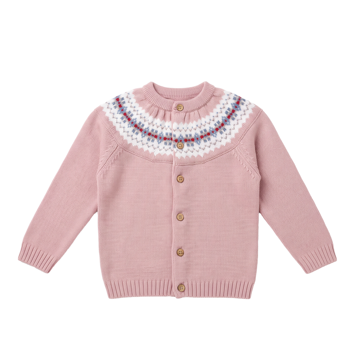 Pink Fair-Isle Cardigan
