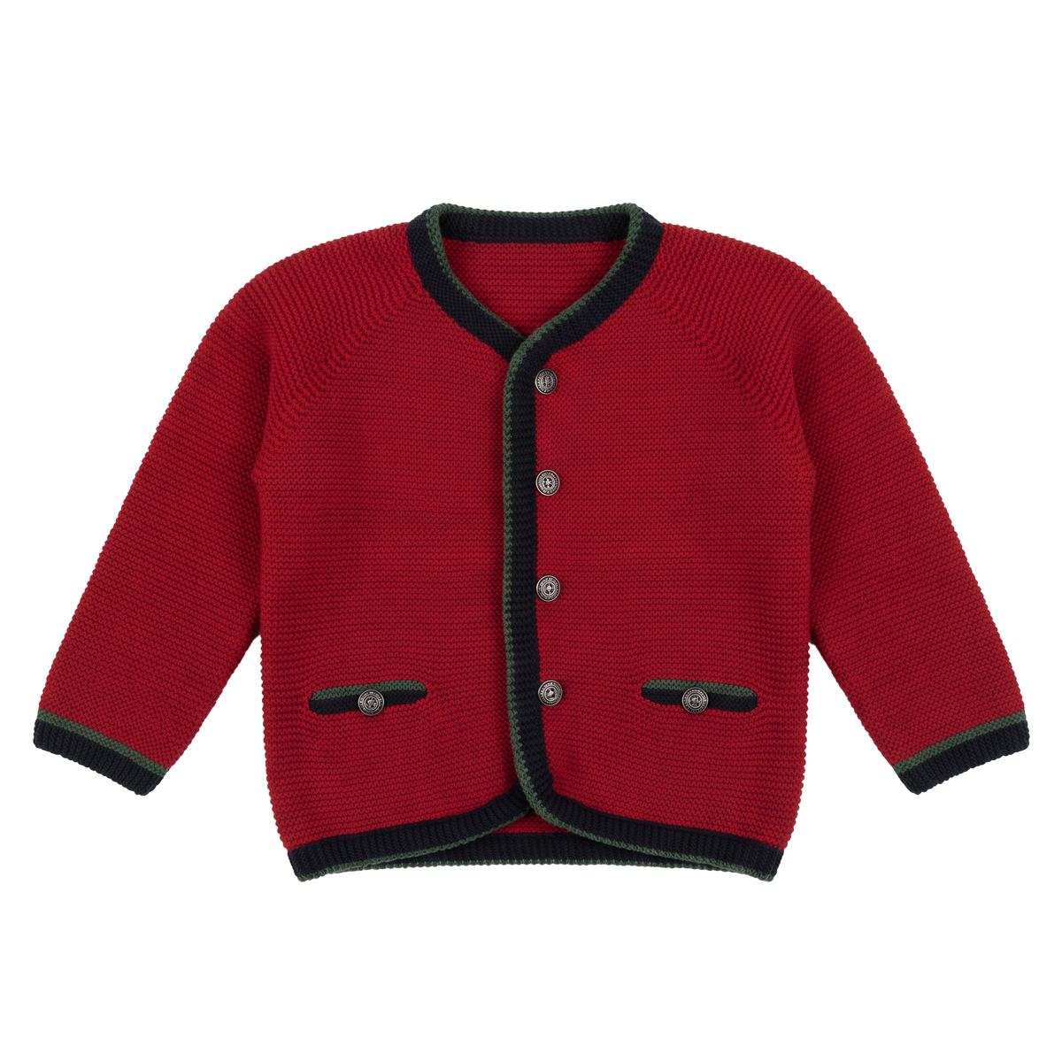 Red Cardigan with Trim