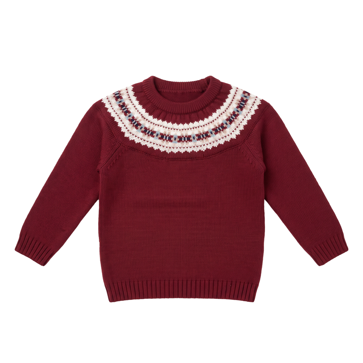 Burgundy Fair-Isle Sweater