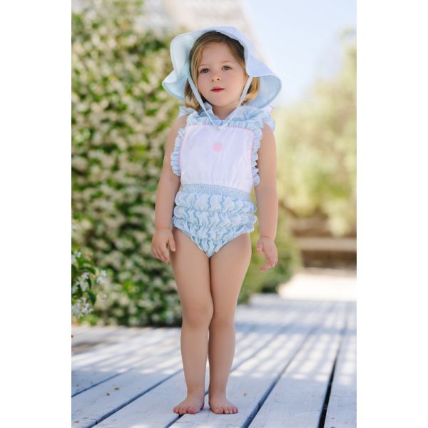 Mint Berries Cotton Frilled Swimsuit