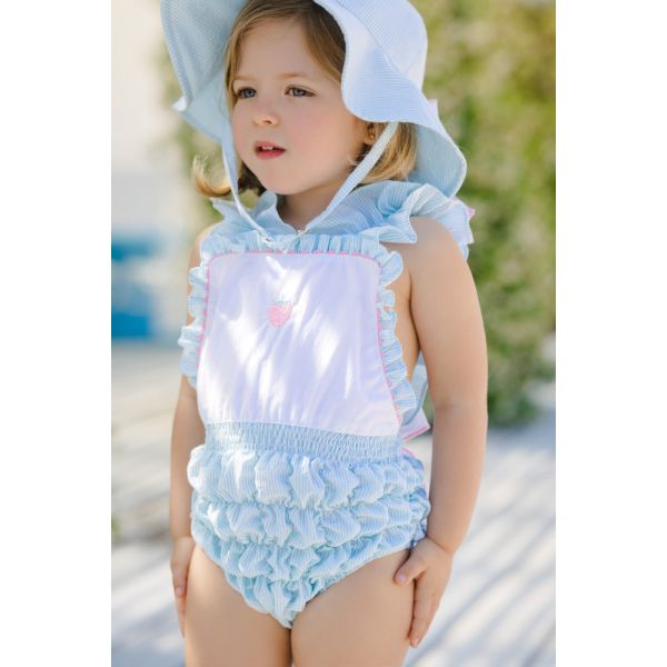 Mint Berries Cotton Frilled Swimsuit