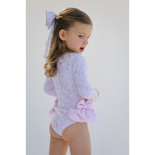 Pink Ditsy Floral Lycra Big Hair Clip