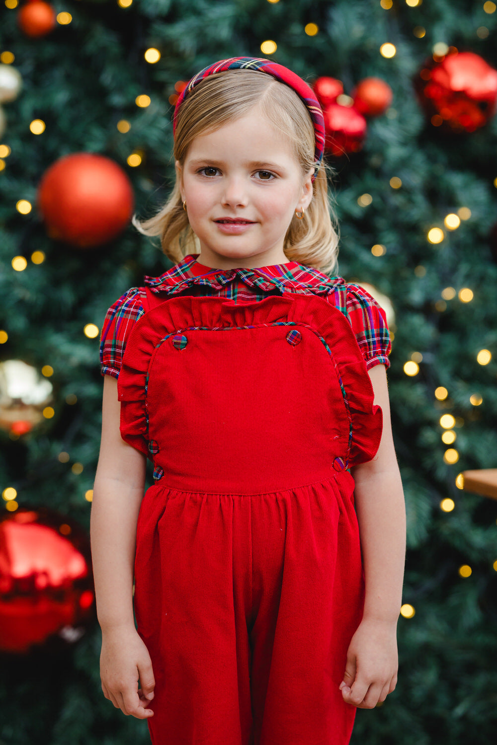 Noël Plaid Peter Pan Collar Shirt