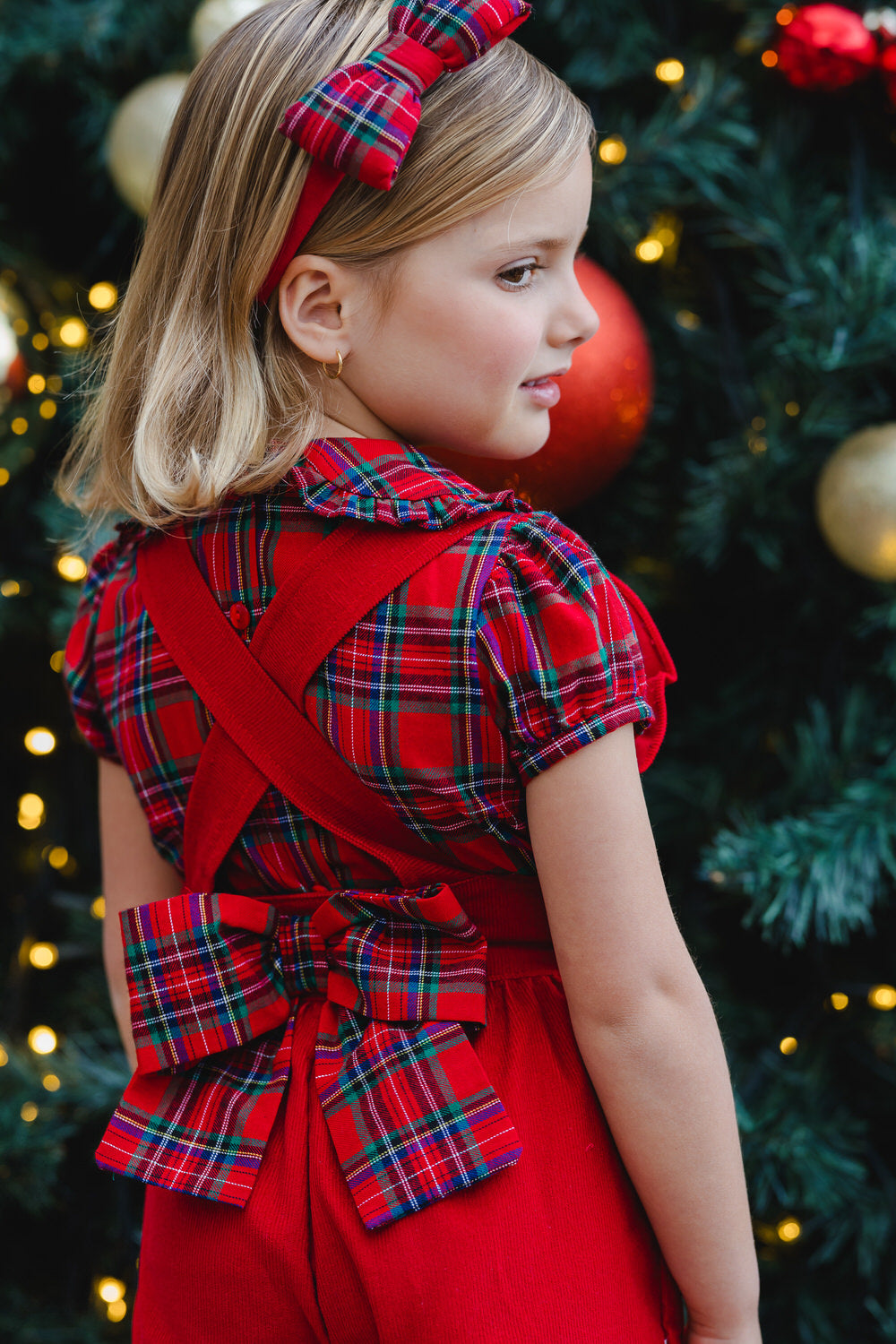 Noël Plaid Peter Pan Collar Shirt