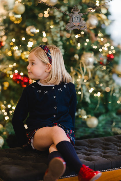 Navy Collar Bows Cardigan