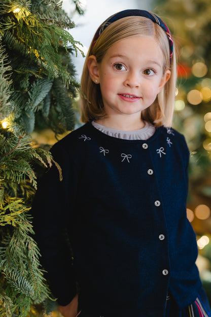 Navy Collar Bows Cardigan