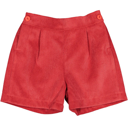 Red Corduroy Boy Shorts
