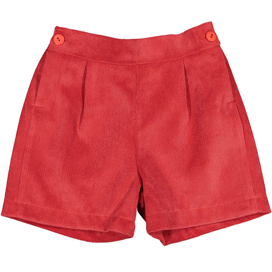 Red Corduroy Boy Shorts