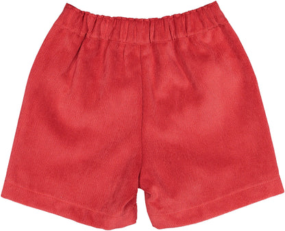 Red Corduroy Boy Shorts