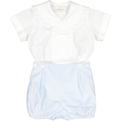 Light Blue Velvet Boy Set