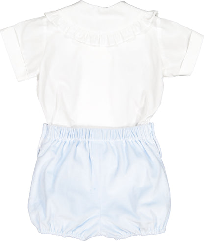 Light Blue Velvet Boy Set