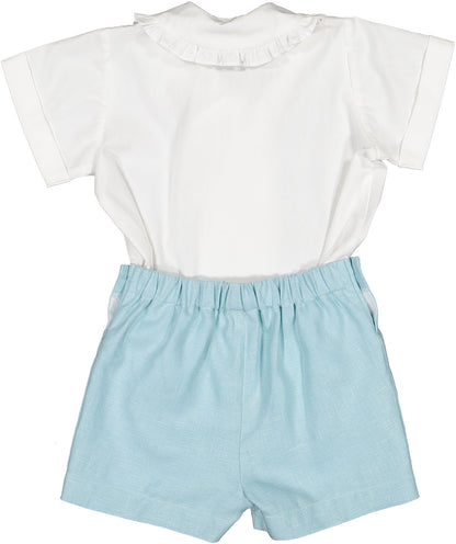 Linen Turquoise Boy Set