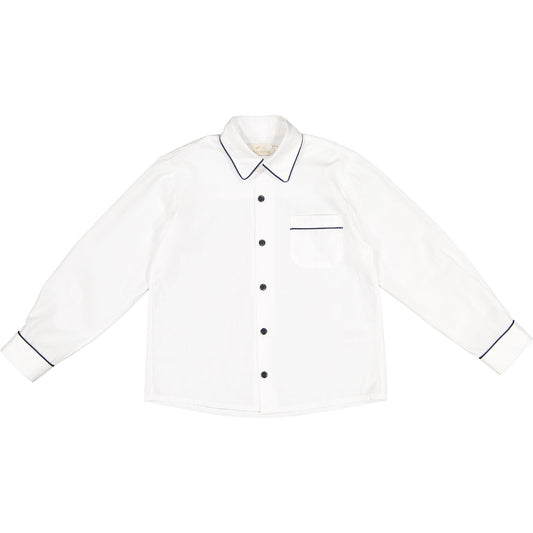 Navy Blue Trim Boy Shirt