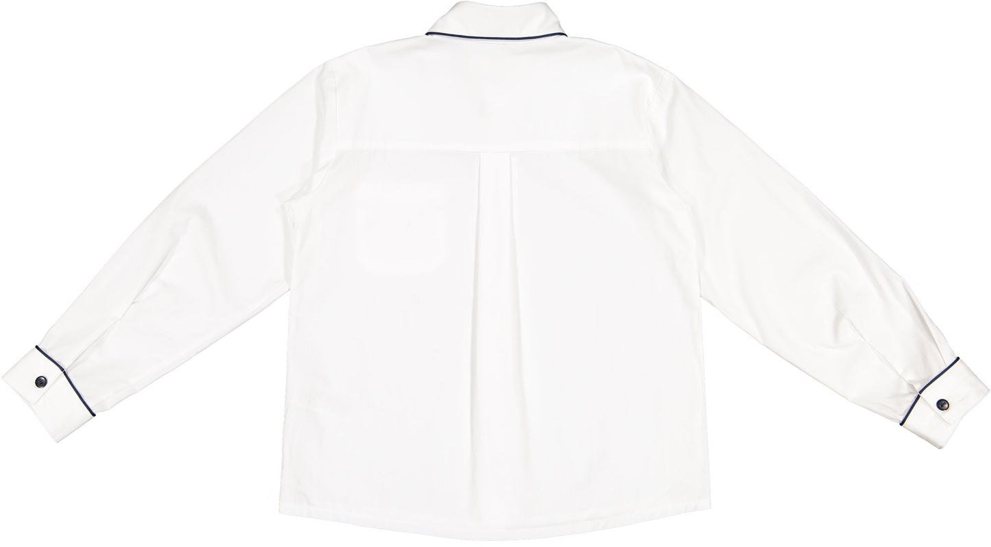 Navy Blue Trim Boy Shirt