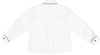 Navy Blue Trim Boy Shirt