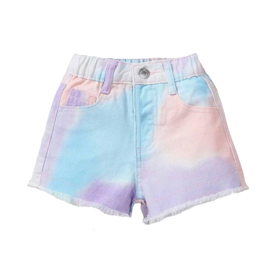 Denim Tie Dye Violet Shorts