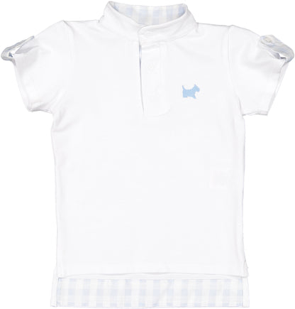 Blue Gingham Boy Polo