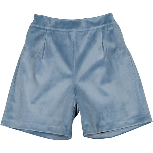 Dusty Blue Velvet Shorts