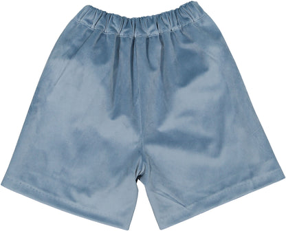 Dusty Blue Velvet Shorts