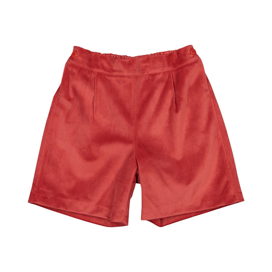 Carmine Velvet Shorts