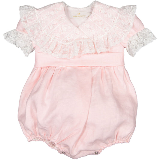 Linen Pink Crossed Romper