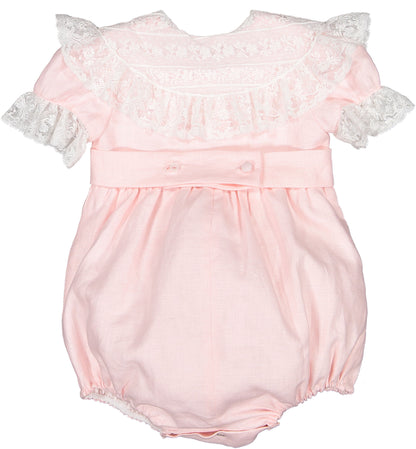 Linen Pink Crossed Romper