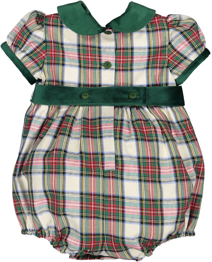 Emerald Green Tartan Romper