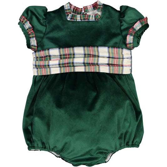 Emerald Green Velvet Romper