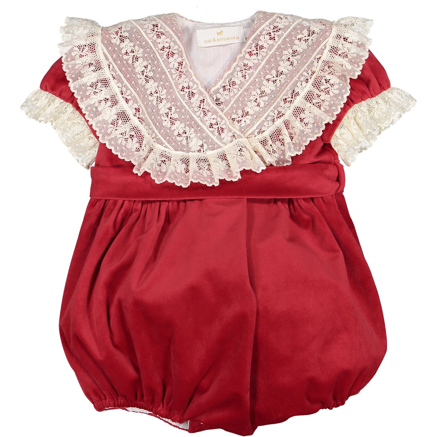 Cherry Velvet Romper