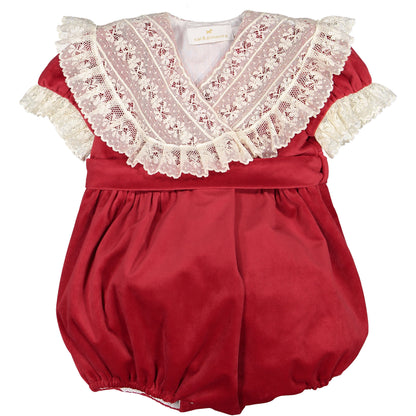 Cherry Velvet Romper