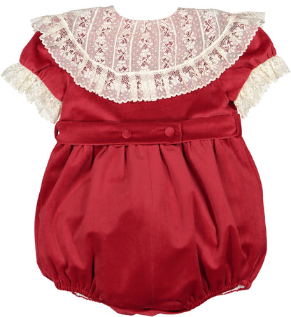 Cherry Velvet Romper