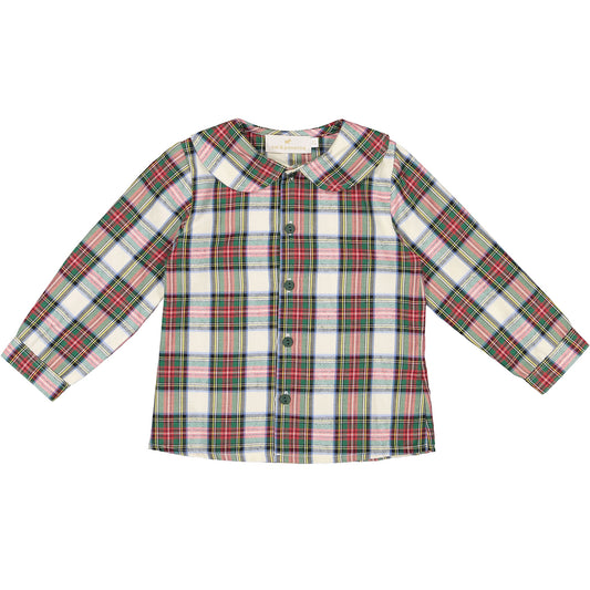 Emerald Green Tartan Peter Pan Boy Shirt