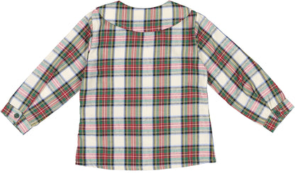 Emerald Green Tartan Peter Pan Boy Shirt