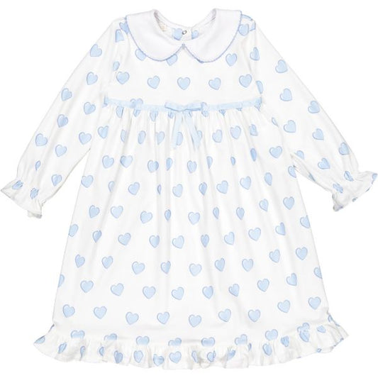 Hearts Blue Nightgown